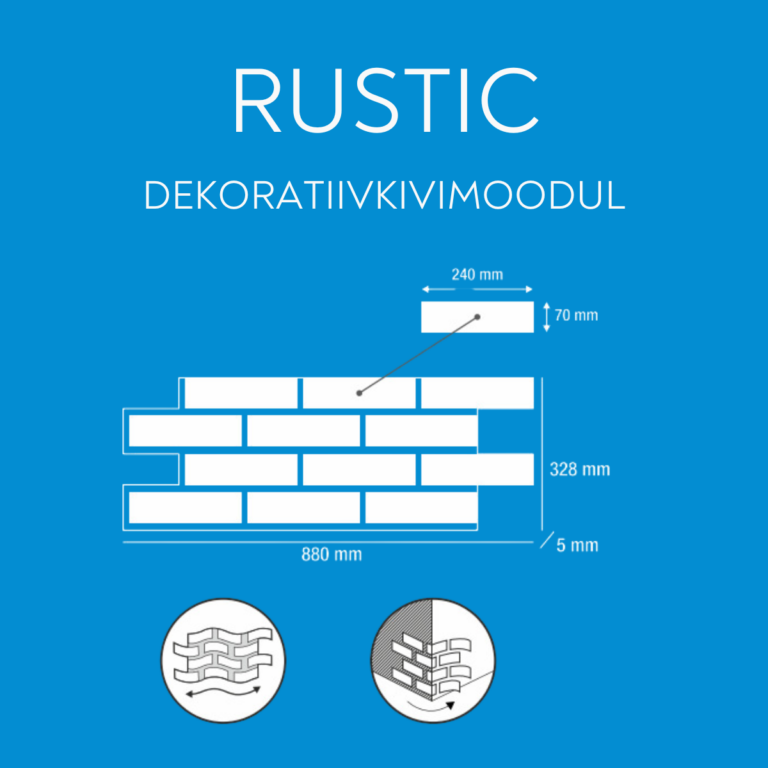 Bestor- dekoratiivkivi flexolith Rustic tellis -paigutuse joonis
