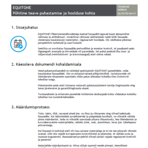 Equitone hooldusjuhend